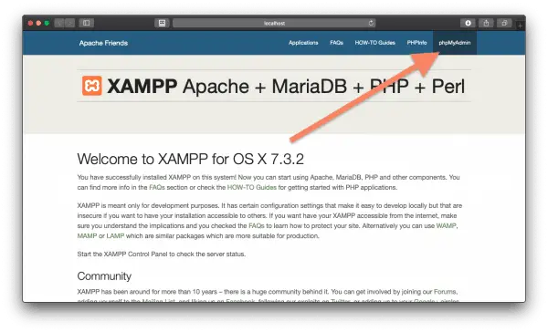 does xampp install phpmyadmin