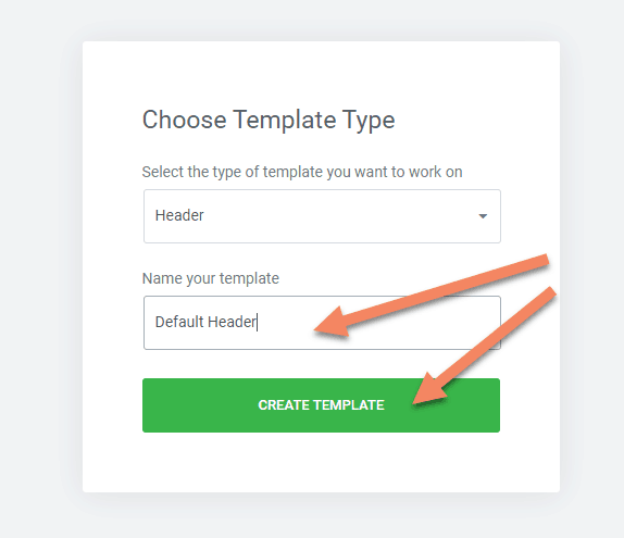 Choose the template type