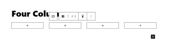 Screenshot of the final four equal column layout